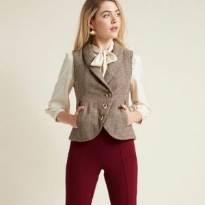 Modcloth Herringbone Vest size Small
